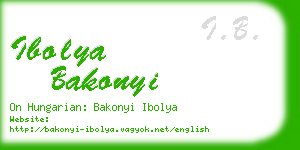 ibolya bakonyi business card
